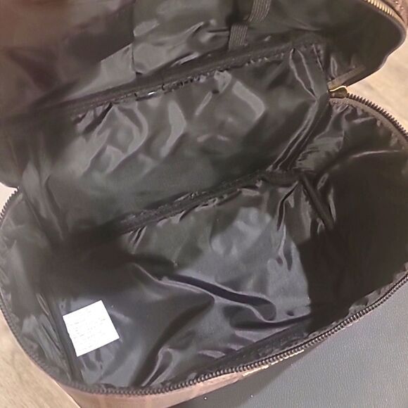 Steve Madden Block Logo Vanity Cosmetic Case w/Detachable mirror- Cognac - Picture 10 of 11